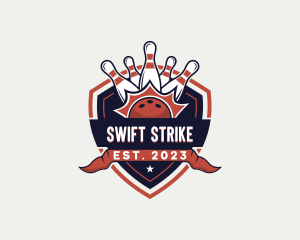 Bowling Strike Shield Sport logo design