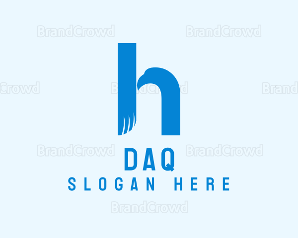 Blue Eagle Letter H Logo