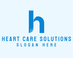 Blue Eagle Letter H logo design