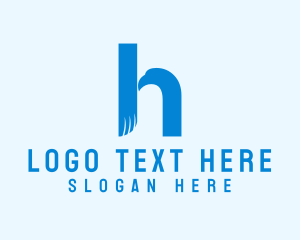 Wildlife Conservation - Blue Eagle Letter H logo design