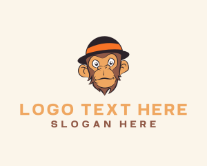 Cartoon Monkey Hat Logo