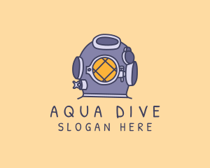 Diving - Old School Diving Suit logo design