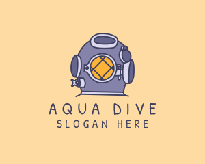 Diver - Old School Diving Suit logo design