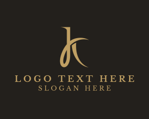 Gold Luxury Letter K Logo