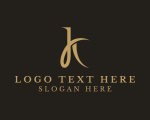 Vlogger - Gold Luxury Letter K logo design
