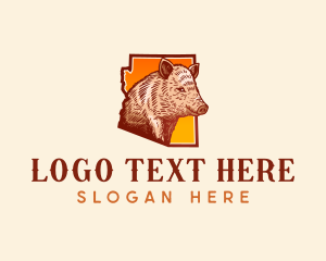 Map - Arizona Pig Wildlife logo design