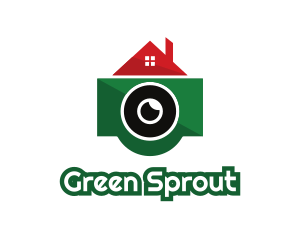 Green Camera House logo design