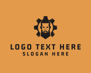 Beard - Gear Mechanic Man logo design