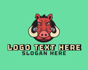Hobby - Red Boar Mascot logo design