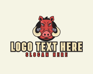 Gamer - Angry Boar Head logo design