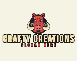 Hobby - Angry Boar Head logo design