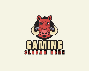 Amusement - Angry Boar Head logo design