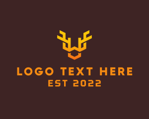 Antelope - Animal Antlers Horn logo design