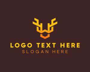 Antelope - Wildlife Antlers Horn logo design