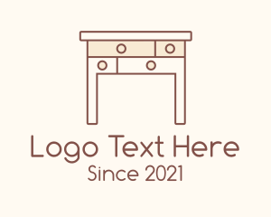 Wooden - Wood Table Drawer logo design