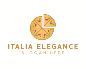 Italy - Pepperoni Pizza Slice logo design