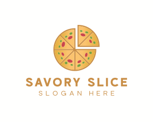 Pepperoni Pizza Slice logo design