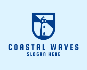 Shield Coastal Lighthouse logo design