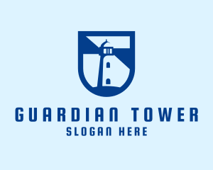 Shield Coastal Lighthouse logo design