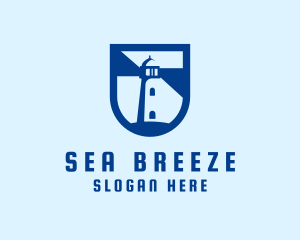 Coastline - Shield Coastal Lighthouse logo design