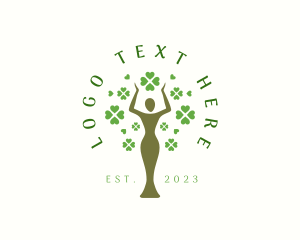 Silhouette - Human Lady Tree logo design
