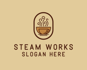 Steam - Hot Coffee Cafe logo design