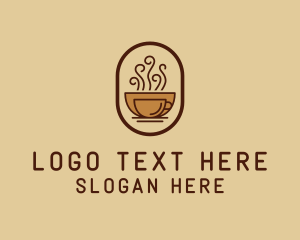 Caffeine - Hot Coffee Cafe logo design
