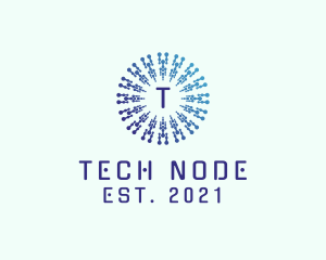 Node - Motion Radial Cyberspace logo design