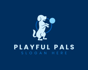 Dog Stand Playing logo design