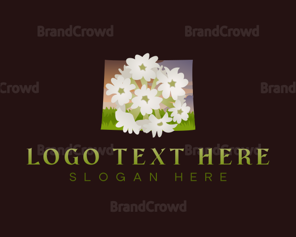 Wyoming Flower Plant Logo