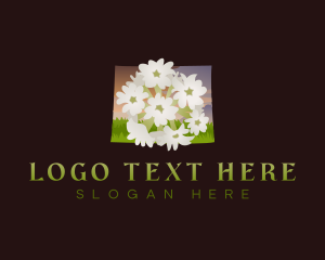 Wyoming Flower Plant Logo