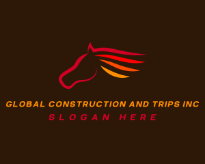 Pony - Wild Flaming Horse logo design