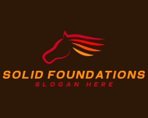 Steed - Wild Flaming Horse logo design