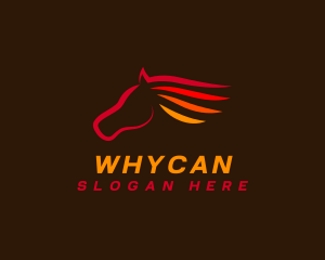 Mule - Wild Flaming Horse logo design