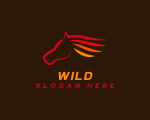 Stroke - Wild Flaming Horse logo design