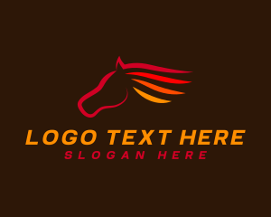 Hot - Wild Flaming Horse logo design