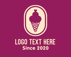 Ice Cream - Gelato Ice Cream Cone logo design