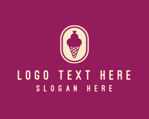 Ice Cream - Gelato Ice Cream Cone logo design