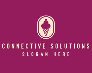 Gelato Ice Cream Cone logo design