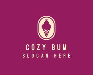 Gelato Ice Cream Cone logo design