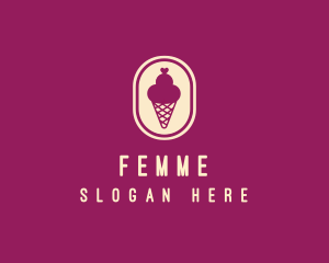 Gelato Ice Cream Cone logo design