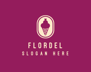 Gelato Ice Cream Cone logo design