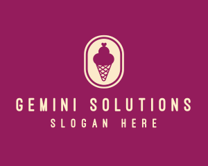 Gelato Ice Cream Cone logo design