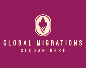 Gelato Ice Cream Cone logo design