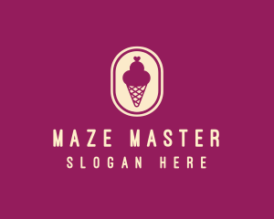 Gelato Ice Cream Cone logo design