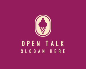 Gelato Ice Cream Cone logo design