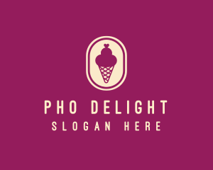 Gelato Ice Cream Cone logo design