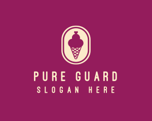 Gelato Ice Cream Cone logo design