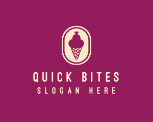 Gelato Ice Cream Cone logo design