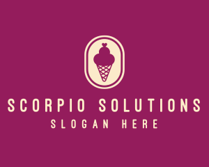 Gelato Ice Cream Cone logo design